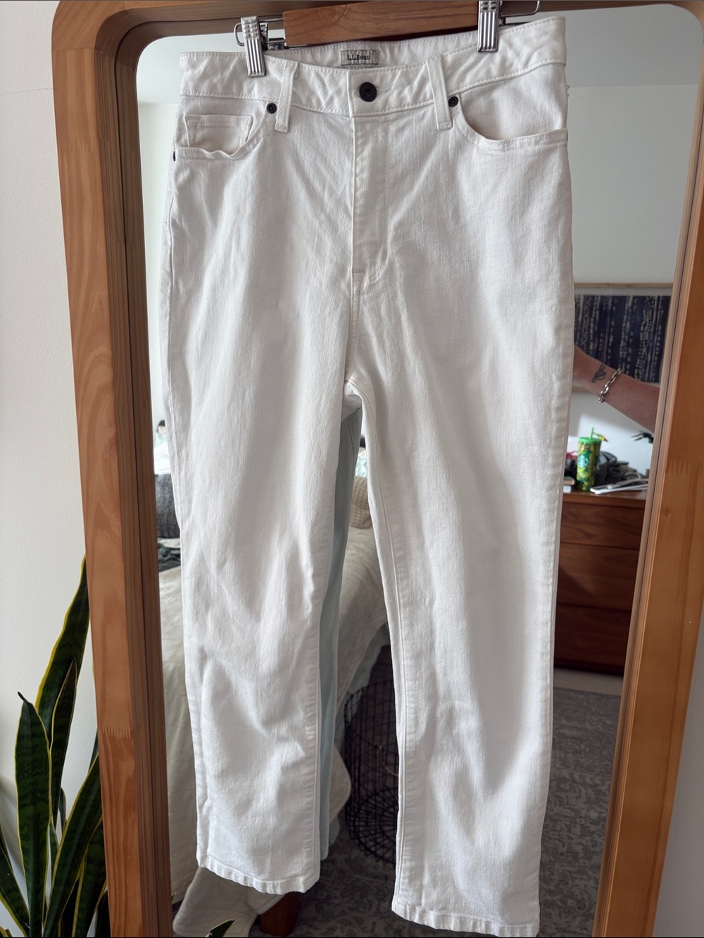 L.L. Bean White Straight-Leg Women's Jeans